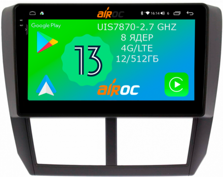 Магнитола для Subaru Forester, Impreza 2008-2013 - Airoc 2K AU-3403 на Android 13, TS20, 12/512Гб, SIM-слот