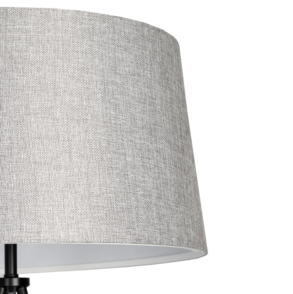 Citilux Рейнер CL806022 Торшер чёрный со столиком и серым абажуром