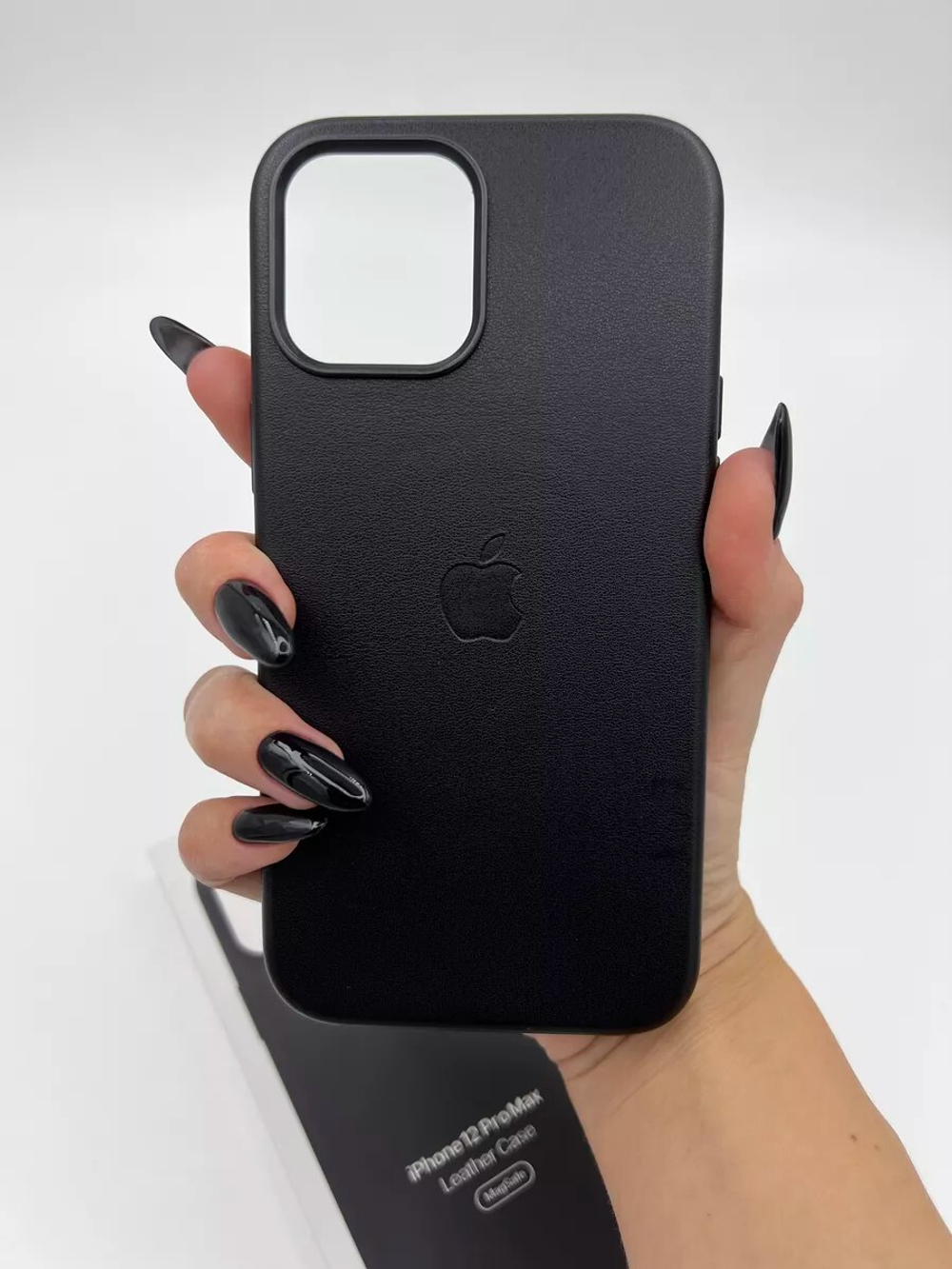 Кожаный чехол Leather Case iPhone 12 Pro Max, Black Черный
