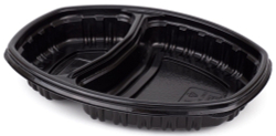 Одноразовые контейнеры 2х секционные 800мл 257х202х37мм (1/300шт)