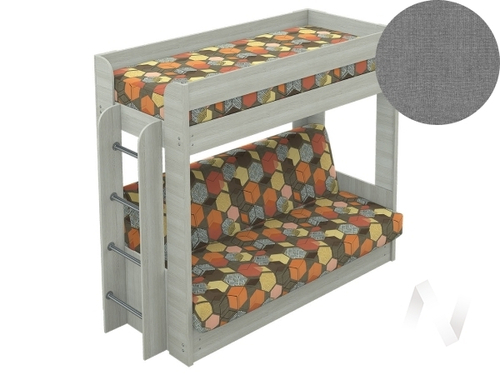 Диван-кровать двухъярусный КМ.009.01-016-00 (ясень шимо светлый/SAVANA PLUS MOUSE 1 Вариант)