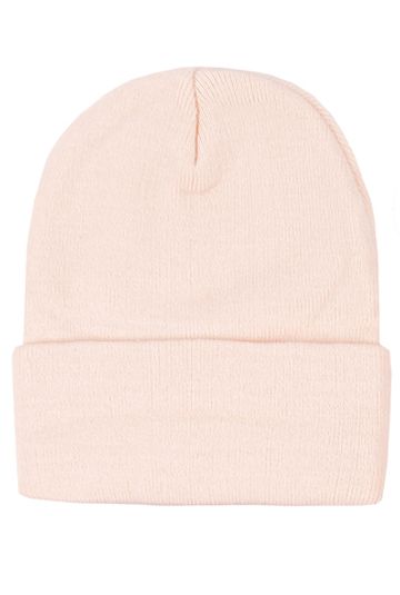 Шапка с подворотом бежевая