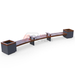 Лавка Rail Road 03 радиусная с 2-мя вазонами и подлокотниками