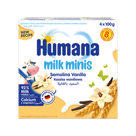 Каша Humana манная с ванилью 100г*4шт с 8месяцев