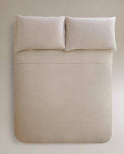 ZARA HOME ОДНОТОННЫЙ ПОДОДЕЯЛЬНИК, СВЕТЛО-БЕЖЕВЫЙ