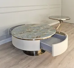 Комплект из 2 столиков 4279, керамика Amazon Green, латунь