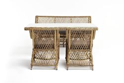 "Катания" обеденная группа плетеная на 4 персоны, цвет соломенный