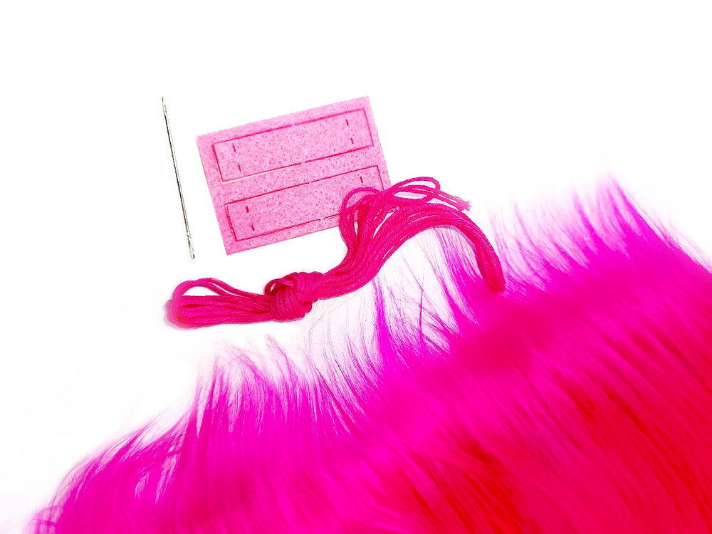 Набор для творчества Меховой клатч Фуксия