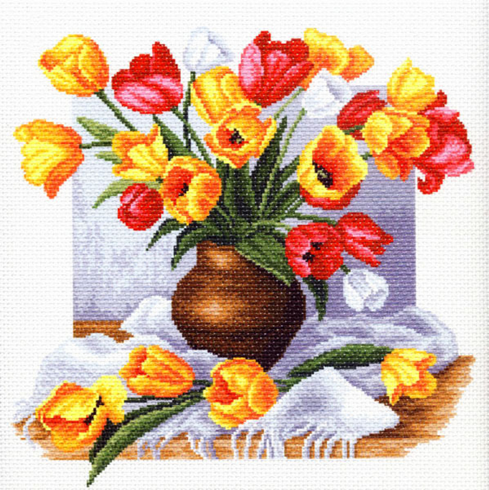 "Тюльпаны"-1269 канва с рисунком
