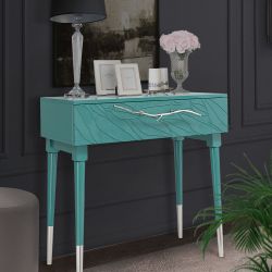 Консоль Арт Колор leaves Стайл Сильвер Пастельно-синий