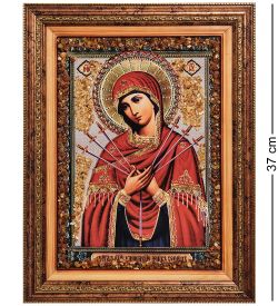 AMB-01/ 6 Икона Божией Матери «Умягчение злых сердец» (с янтарной крошкой) пласт.рамка H-37см