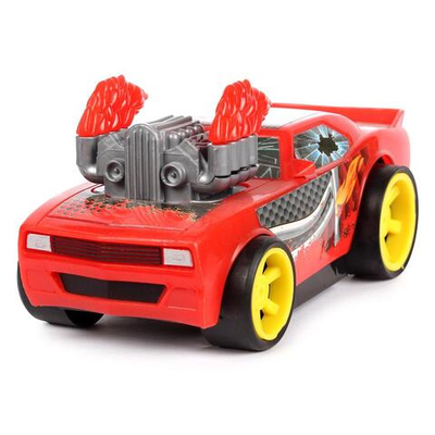 Модель ин. пласт. Спорткар 18см, свет/звук, 2 кнопки, своб. ход, коробка 1911B136-R (Технопарк)