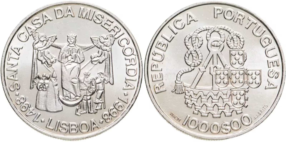 Португалия 1000 эскудо, 1998 500 лет церкви Мизерикордия