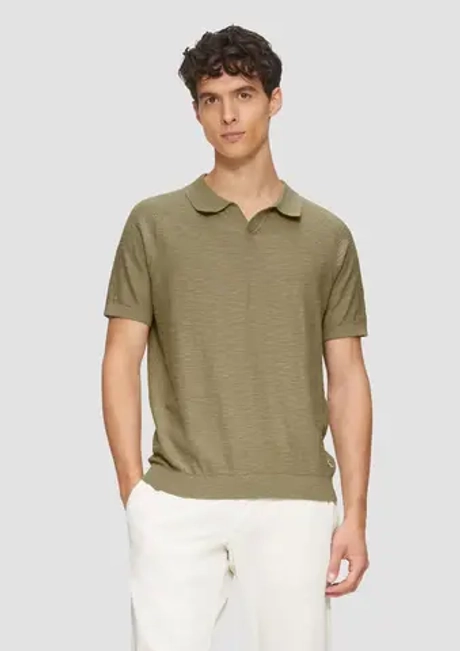 Трикотажная рубашка поло с фактурой пламенной пряжи s.Oliver