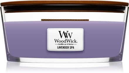 Woodwick Lavender Spa - ароматическая свеча с деревянным фитилем (хартвик) /   453  g  / GTIN 5038581056906