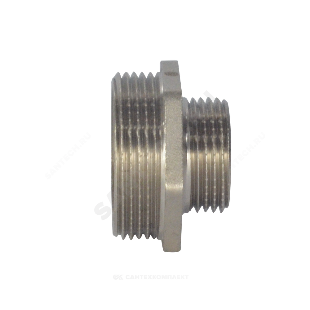 Ниппель латунь никель переходной Ду 40х32 (1 1/2"х1 1/4") НР SantechSystems