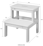 Табурет для кухни, 38х38х43, Беквэм, стремянка, деревянный степ-стул, белый, Dipriz