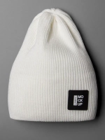 Белая шапка детская бини на осень