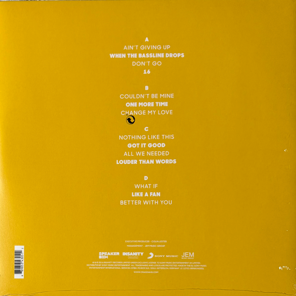 Craig David ‎– Following My Intuition 2LP+CD (Европа 2016г.)
