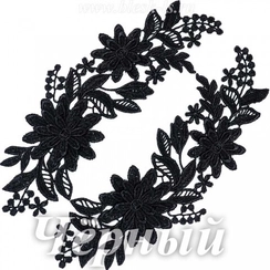 Лейсы кружевные, Черный (модель F536)