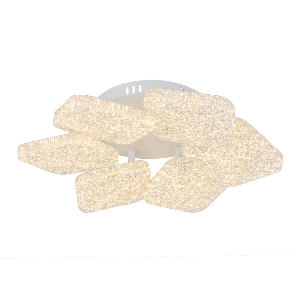 Потолочный светодиодный светильник 88Вт, 9960лм, 3000-6000K, Ra>80, изменение цветовой температуры с помощью выключателя, металл/акрил, белый