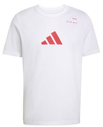 Мужская теннисная футболка Adidas Padel Category Graphic - white/red
