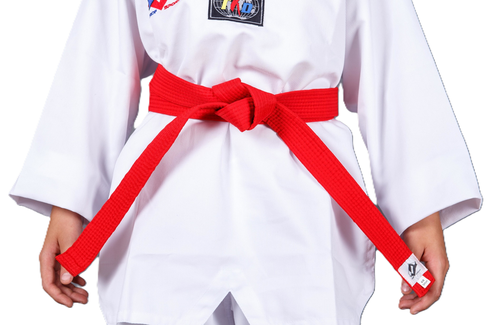 Пояс для тхэквондо ProfSport без вышивки (4 см) красный
