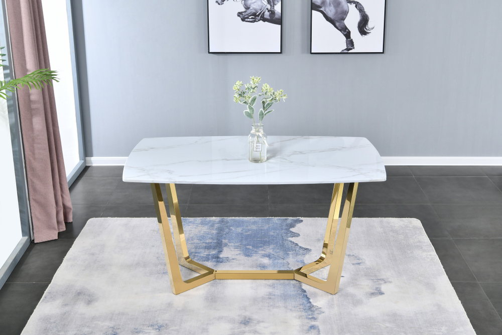 Стол обеденный Ist Casa Ланс, 180х90х75 см, белый мрамор