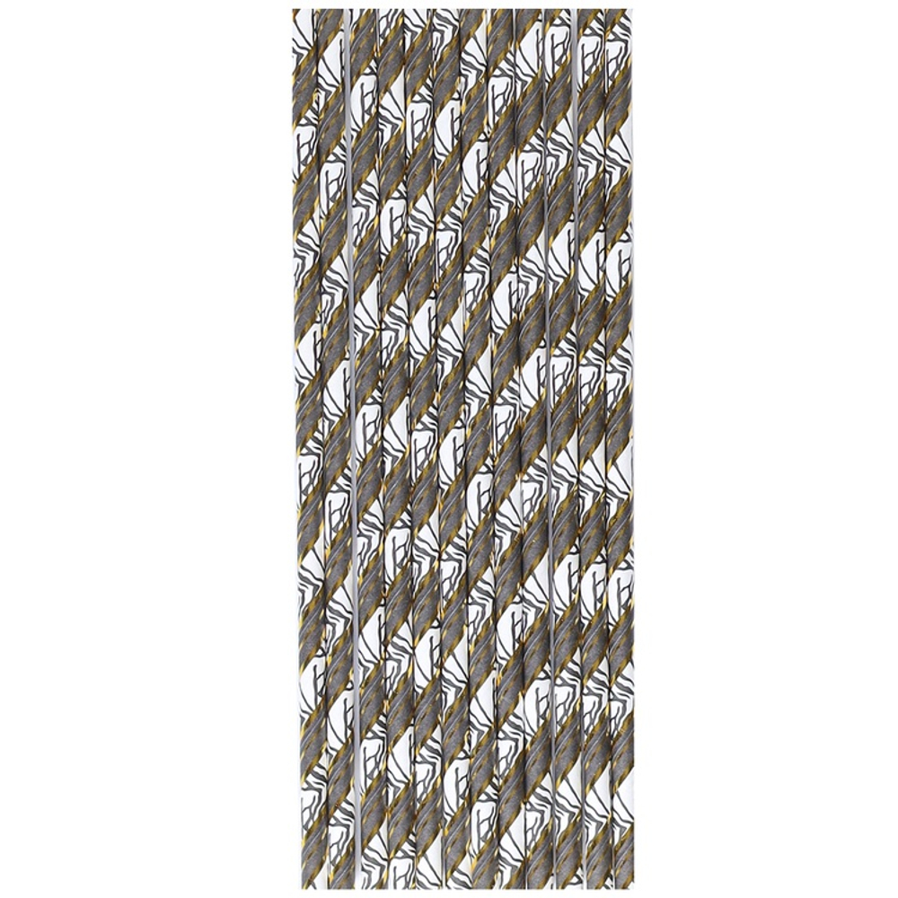 Трубочки бумажные для коктейлей «Сафари», 12 шт