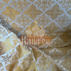 Парча "Вера" белая с золотом