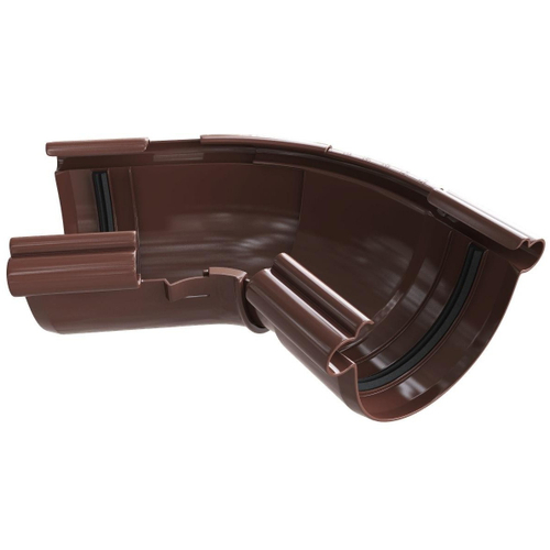 Угол желоба регулируемый 120-145 градусов ПВХ Альта-Профиль Элит Коричневый 125 мм