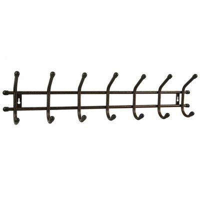 Вешалка настенная "Уют 7" 7 крючков, 670*75*160мм, цвет медный антик
