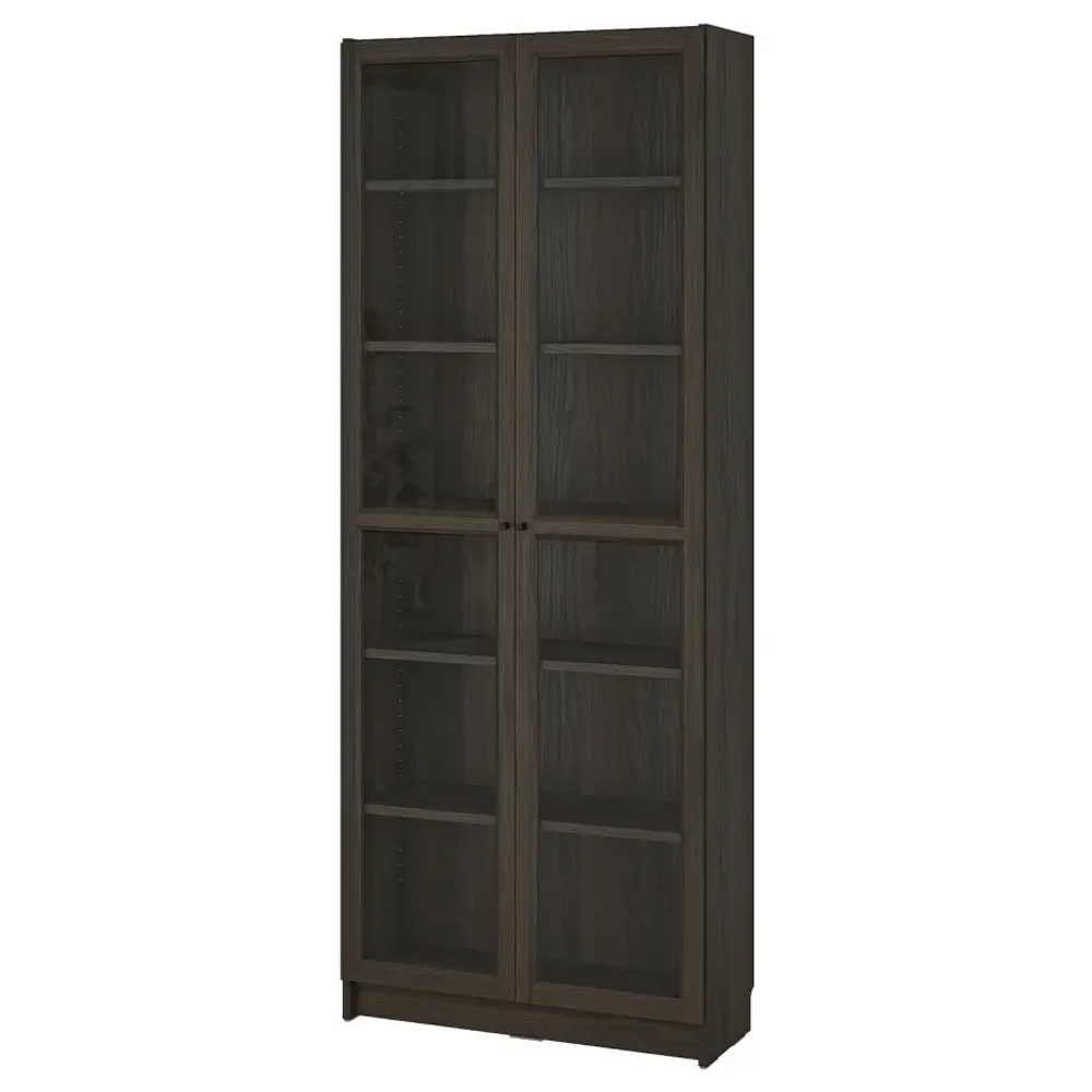 Книжный шкаф -  BILLY / OXBERG IKEA/ БИЛЛИ/ ОКСБЕРГ ИКЕА,80х30х202 см,  темно-коричневый