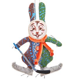 РусКукла RK-459/3 Кукла подвесная «Кролик-хоккеист»