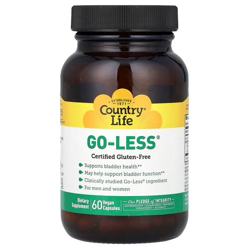 Country Life, Go Less, для мужчин и женщин, поддерживает здоровье мочевого пузыря, 60 вегетарианских капсул