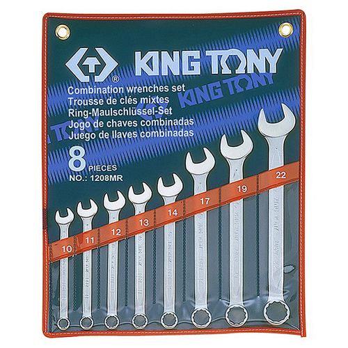 KING TONY (1208MR) Набор комбинированных ключей, 10-22 мм, 8 предметов