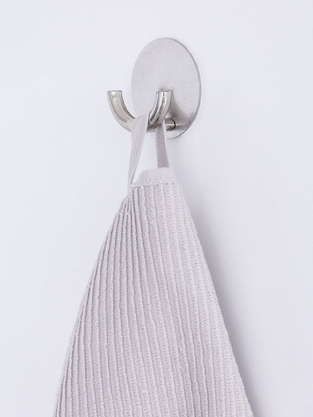 Крючок DeNASTIA на липучке круглый, 5,3x2,5 нерж.сталь, серый