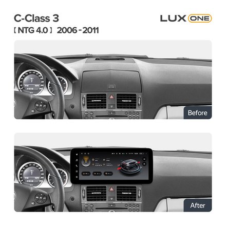 Магнитола для Mercedes-Benz C-класс (W204) 2007-2011 NTG 4.0 - Teyes LUX ONE монитор 12.3", Android 10, CarPlay, 4G SIM-слот, 6/128Гб