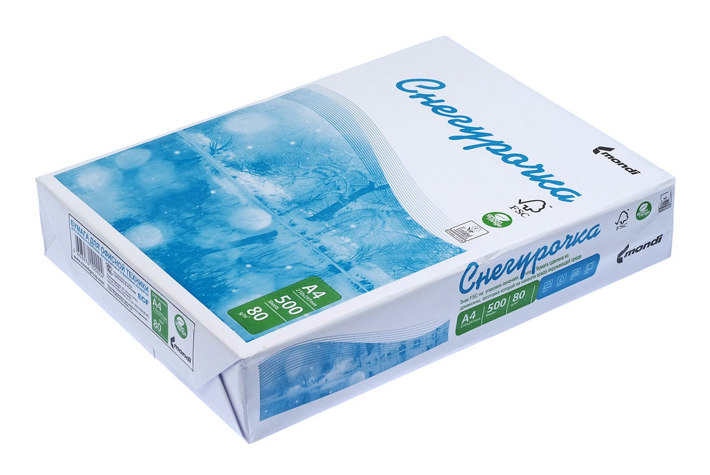 Бумага для офисной техники Снегурочка белая А4 CIE 146% 80г/м2 500л Mondi
