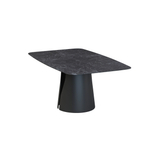 Стол овальный GIO 160, керамика матовая, черная