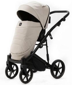 Детская коляска Adamex Mobi Deluxe New 2 в 1 MN-SA07 СВЕТЛО-БЕЖЕВАЯ КОЖА