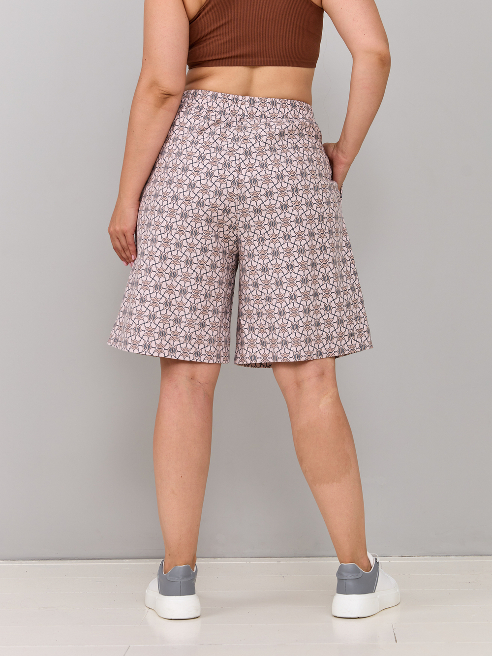 Шорты Н-147/бежевый-орнаментджинс