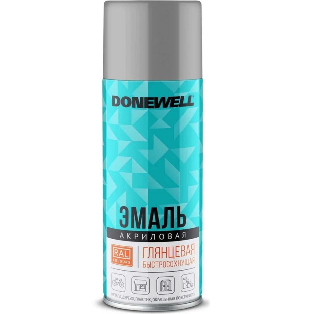 Эмаль универсальная акриловая DONEWELL RAL 7040 серая глянцевая 520 мл