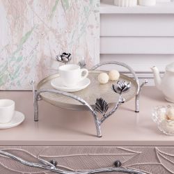 Фруктовница-конфетница Нимфея (поднос) Античное Серебро Серебряный