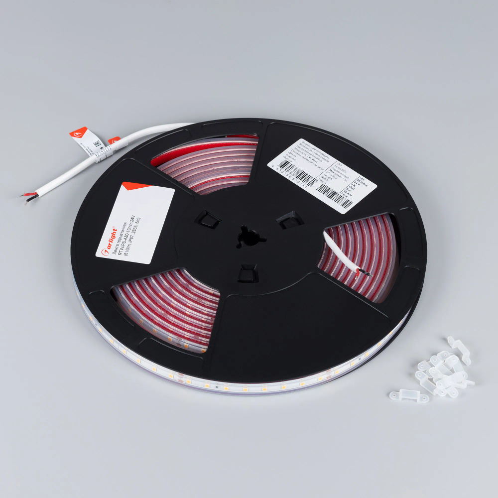 Светодиодная лента герметичная RTW-PS-A80-10mm 24V Day5000 (6 W/m, IP67, 2835, 5m) (Arlight, 6 Вт/м, IP67) 024517(2)