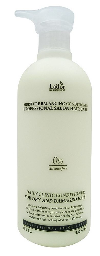 Увлажняющий бессиликоновый бальзам для волос La&#39;dor Moisture Balancing Conditioner, 530 мл