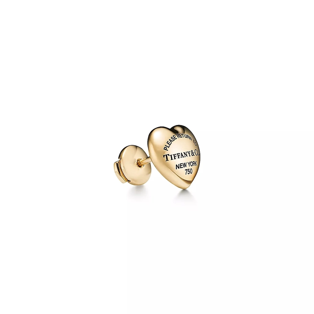 Серьги - сердечки из жёлтого золота 750 проба, Tiffany 💗Единственные в наличии