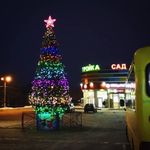 Светодинамическая елка каркасная-узкая с встроенной гирляндой "Евро-2" 7 м