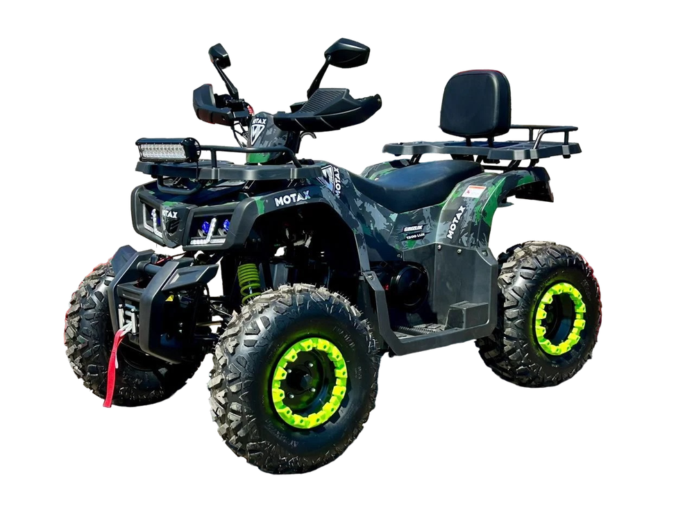 Квадроцикл Motax GRIZLIK T200 LUX черно-зеленый камуфляж