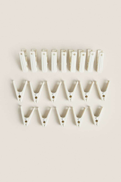 ZARA HOME ПРИЩЕПКИ ( НАБОР 20 ШТ.), КРЕМОВЫЙ